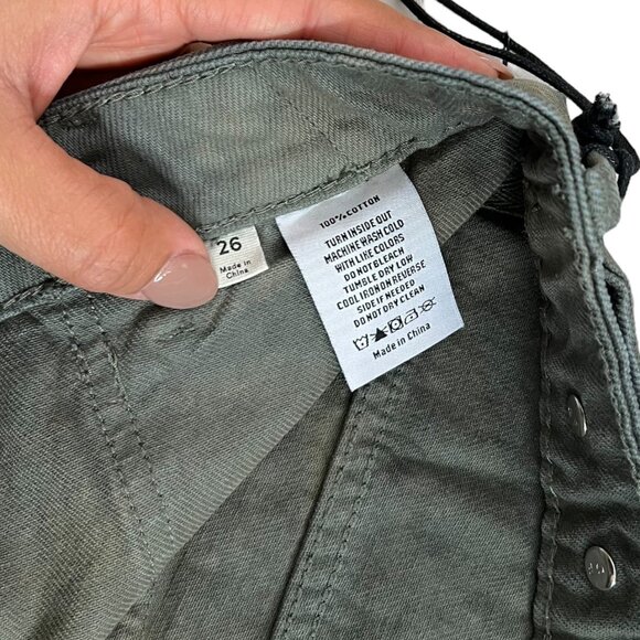 GRLFRND Womens Lucie Slouchy Wide Leg Jeans Eucalyptus Green 26 Adjustable Waist - Picture 5 of 12